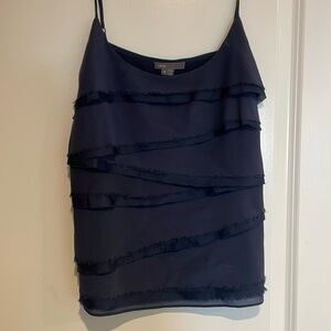 Vince Silk Layered Navy Top